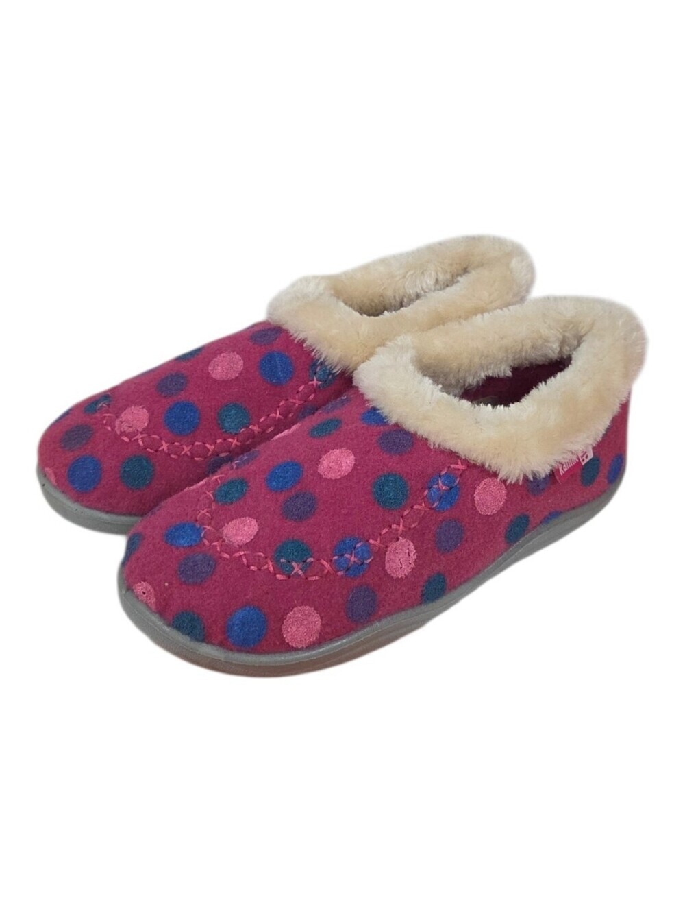 Kamik Cozy Pink Polka Dot Faux-Fur Lined Slippers 2